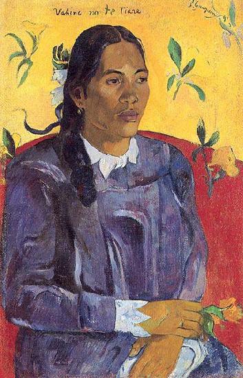 Paul Gauguin Woman with a Flower Norge oil painting art